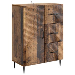 vidaXL Dressoir met lade Oud hout 66 x 34,5 x 89,5 cm Bewerkt hout