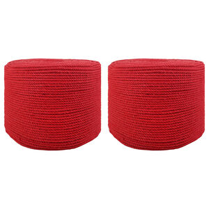 vidaXL Touw 2 pcs Rood Katoen