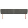 vidaXL Hoofdbord met randen 163x23x78/88 cm fluweel donkergrijs