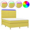 vidaXL Boxspring met matras en LED stof groen 140x200 cm