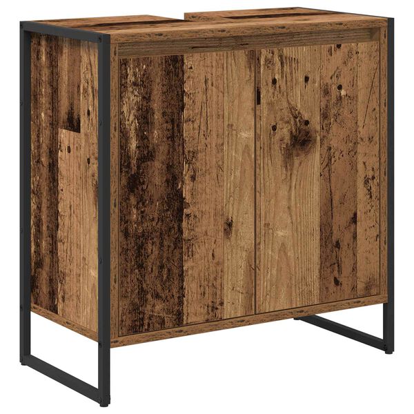 vidaXL Badkamer Kast met opslag Oud Hout 60 x 30 x 60 cm Bewerkt hout