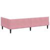 vidaXL Hoekbedframe met hoofdeinde Roze 90 cm x 190 cm VelvetenPlywood