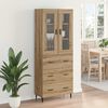 vidaXL Hoge kast met lade 2 pcs Artisan Eiken Bewerkt hout