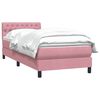 vidaXL Boxspring met matras fluweel roze 100x220 cm