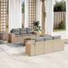 vidaXL 7-delige Loungeset met kussens poly rattan beige
