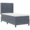 vidaXL Boxspringbed met matras met LED Donkergrijs 90 x 190 cm Fluweel