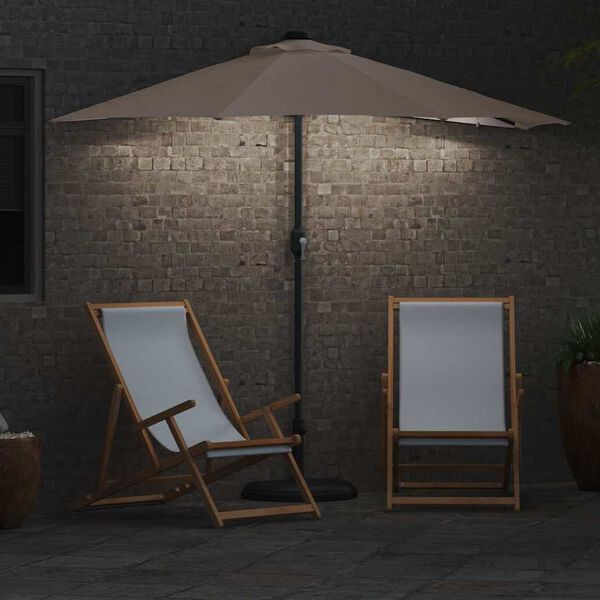 vidaXL Tuinparasol Taupe 294 x 150 x 223 cm Polyester en staal