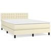 vidaXL Boxspring met matras kunstleer cr&egrave;mekleurig 140x200 cm