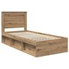 vidaXL Bedframe Ambachtelijk eiken 90 x 200 cm Massief grenenhout