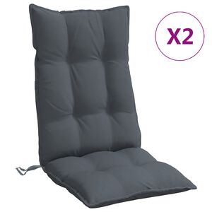 vidaXL Stoelkussens 2 st hoge rug oxford stof antracietkleurig