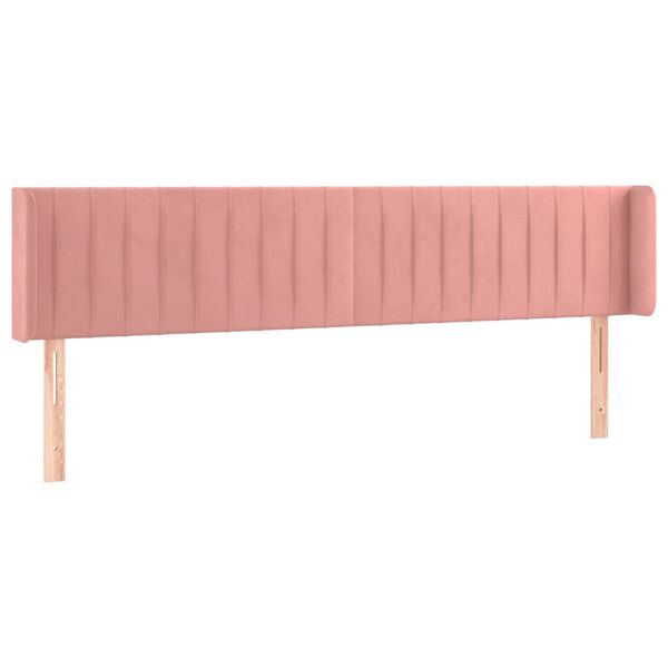 vidaXL Hoofdbord LED 163x16x78/88 cm fluweel roze