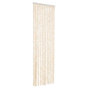 vidaXL Vliegengordijn 56x185 cm chenille beige en wit