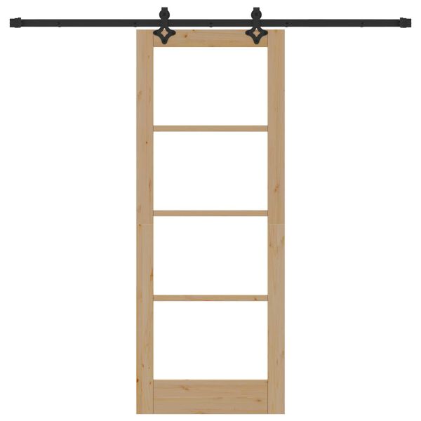 vidaXL Schuifdeur Naturel 78 x 202 cm Massief grenenhout en glas