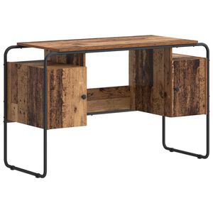 vidaXL Bureau met opbergruimte Oud hout 120 x 50.5 x 75.5 cm