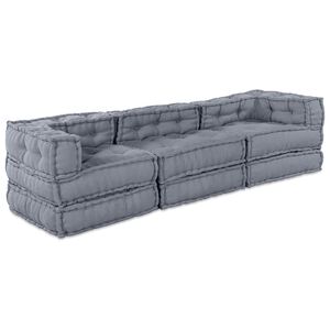 vidaXL Modulair Sofabet Stof Grijs 210 x 70 x 56 cm