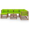 vidaXL 8-delige Loungeset met heldergroene kussens
