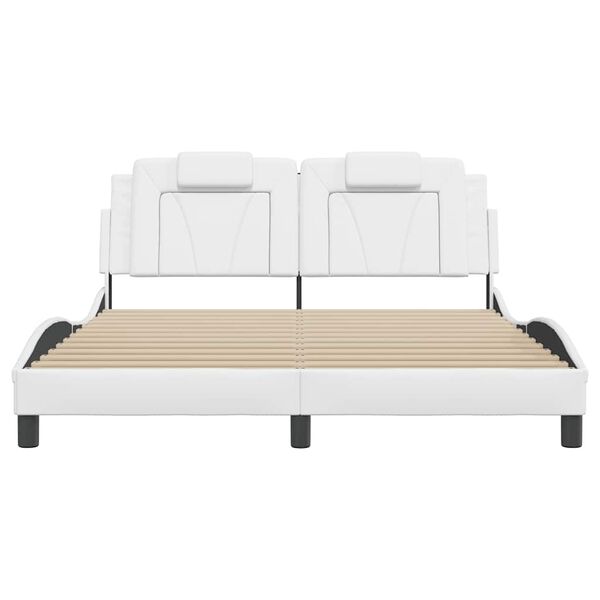 vidaXL Bedframe "Viana" zonder matras kunstleer wit 160x200 cm