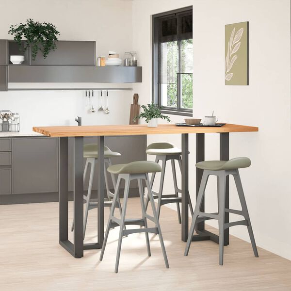 vidaXL Bartafel rechthoekig 200x80x112 cm massief eikenhout lichtbruin