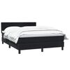 vidaXL Boxspring met matras fluweel zwart 160x210 cm