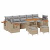 vidaXL Tuinbankenset 10 pcs Beige poly rattan