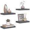 vidaXL Wandschappen zwevend 4 st 40x23x3,8 cm MDF hoogglans grijs