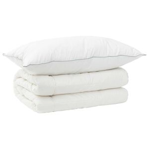 vidaXL Dekbed en Kussen Set 2 st 135x200 cm 4 seizoenen 300 GSM Wol