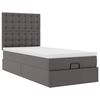 vidaXL Ottoman bed met matras en LED's 90x200cm kunstleer grijs