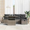 vidaXL Tuin Sofa Set met kussen met opslag 6 pcs Grijs Poly riet