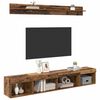 vidaXL TV Wandkast Set met LED 5 pcs Oudhout Bewerkt hout