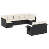 vidaXL 9-delige Loungeset met kussens poly rattan zwart