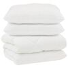 vidaXL Dekbed met Kussens 3 st Wit Microfiber en Dons Feather