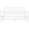 vidaXL Bedframe met hoofd- en voeteneinde metaal wit 135x190 cm