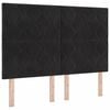 vidaXL LED Hoofdbord Zwart 144 cm Fluweel