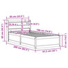 vidaXL Bedframe met hoofdbord massief grenenhout wit 75x190 cm