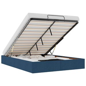 vidaXL Bedframe zonder matras 140x190 cm stof blauw