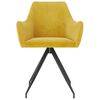 vidaXL Eetkamerstoelen 2 st fluweel geel
