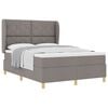 vidaXL Boxspringbed met Matras Donkergrijs 90x190 cm Taupe Stof