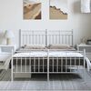 vidaXL Bedframe met hoofd- en voeteneinde metaal wit 135x190 cm