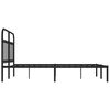 vidaXL Bedframe met hoofdbord metaal zwart 135x190 cm