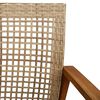 vidaXL 5-delige Loungeset poly rattan en acaciahout beige