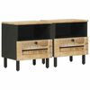 vidaXL Nachtkastje 2 pcs Bruin 40 x 33 x 46 cm Massief Mango Hout