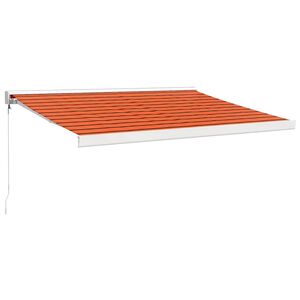 vidaXL Luifel uittrekbaar 3,5x2,5 m stof en aluminium oranje en bruin