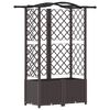 vidaXL Verhoogd Bed met Trellis en Dak Bruin 122 x 40 x 138 cm PP