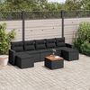 vidaXL 8-delige Loungeset met kussens poly rattan zwart