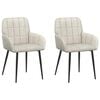 vidaXL Eettafelstoelen 2 st fluweel Cr&egrave;mekleurig 57 x 50 x 85 cm