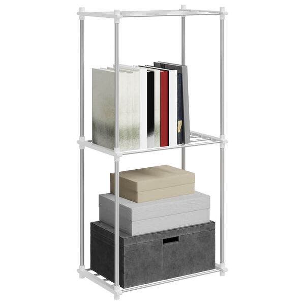 vidaXL Tubular Shelf met opslag Wit 42.5 x 27 x 91.5 cm Aluminium
