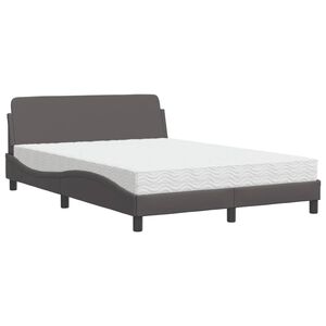 vidaXL Bed met matras "Dover" kunstleer grijs 140x200 cm