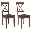 vidaXL Eetkamerstoelen met kussens 2 st massief hout rubber bruin