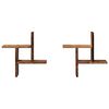vidaXL Wandschappen 2 st 38x12x38 cm bewerkt hout oud houtkleurig