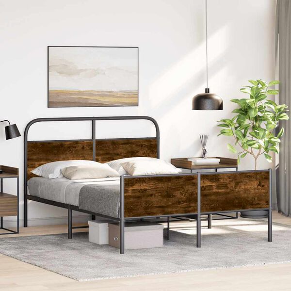 vidaXL Bedframe zonder matras bewerkt hout sonoma eikenkleur 140x190cm